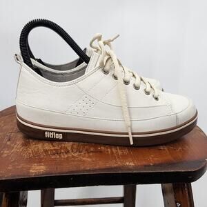 Fitflop White Leather Comfort‎ Casual Sneakers Women's Size 5 Style 114-089